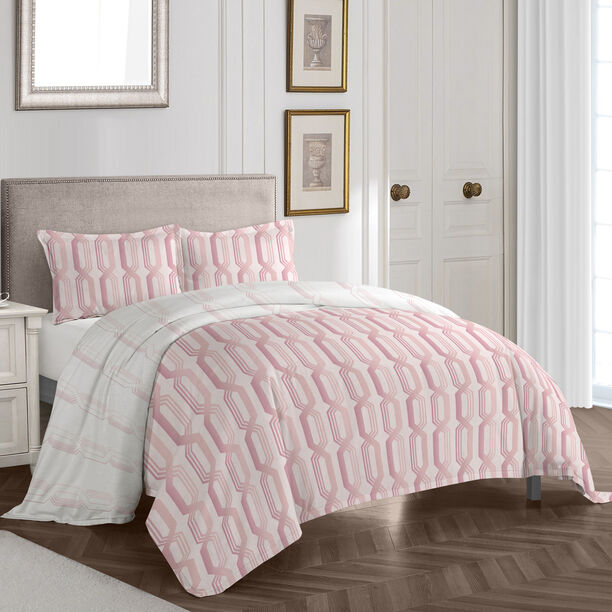 Cottage pink link print comforter queen size image number 0