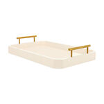 Acacia wooden white serving tray 49.5*31.8*9.1 cm image number 1
