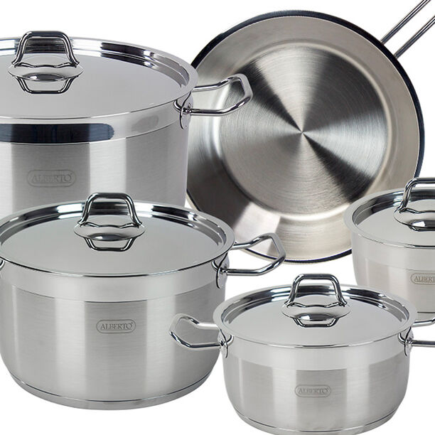 Alberto Stainless Steel Cookware Set 9 Pieces image number 1