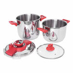 Alberto Pressure Cookers Set With Red Handles image number 1