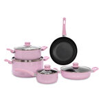 Buy Alberto Non Stick Cookware Set 9 Pieces Pink Color Online