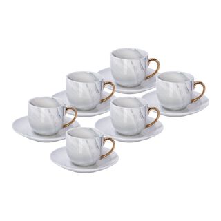 La Mesa light grey marble Turkish coffee cups set 12 pcs