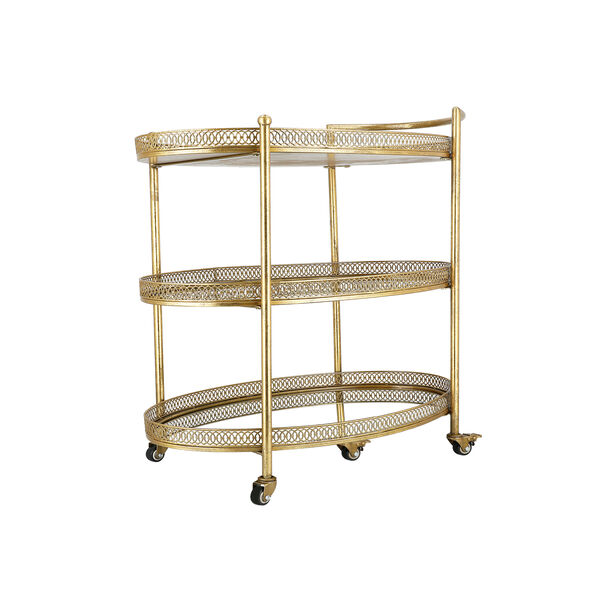 3 tiered Gold metal serving trolley 78.5*45.5*90 cm image number 1