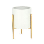 Metal Planter With Gold Legs White 22*35 cm image number 1