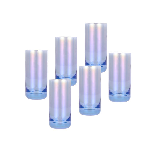 Set Of 4 Clear Tumbler With Blue image number 0