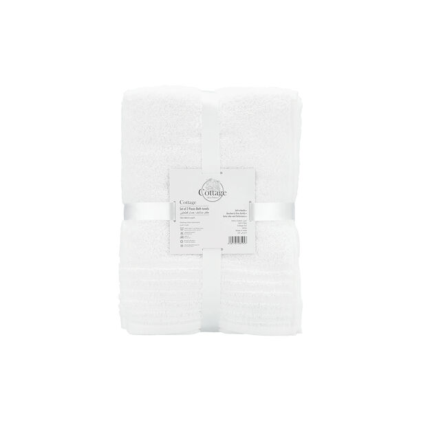 Cottage White Pack Of 2 Pcs Bath Towel Bundle 70*140 Cm image number 0