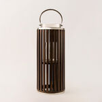 Homez stainless steel silver lantern 23*23*58 cm image number 1