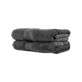 Zero Twist Cotton (2 Pcs Bath Towel Set) 70x130cm Dark Grey