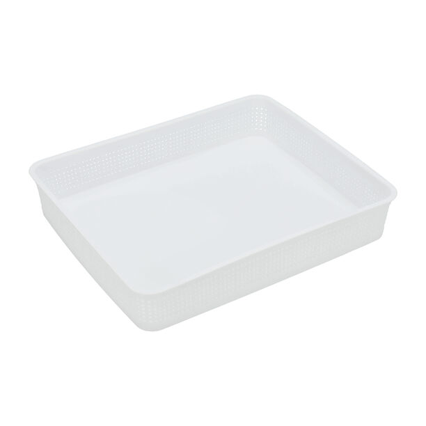 White plastic storage basket set 5 pcs image number 1