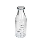 Glass Wide Bottle With Metal Lid Transparent Color image number 0