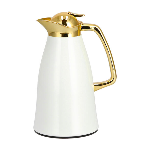 Dallaty steel vacuum flask falco white & gold 1L image number 0