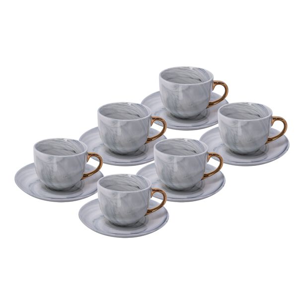 La Mesa grey marble English tea cups set 12 pcs image number 1