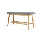 Bamboo And Fabric Bench 90*34*45 cm image number 1