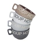 La Mesa Soup Mugs Set 4 Pieces Mix Colors 575 Ml image number 1