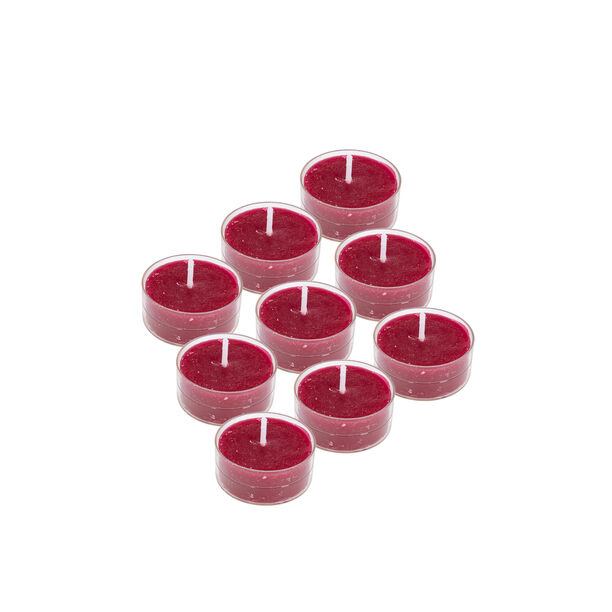 9 Pieces Tea Light Candle Burgundy Berry image number 0