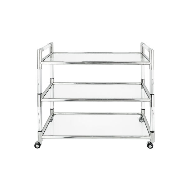 Trolley Sstell Acrylic Silver 3 Tier 80*40*80 cm image number 3