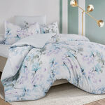 Cottage white floral microfiber twin comforter set 4 pcs image number 1
