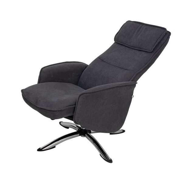 Recliner Chair With Stool Dark Grey image number 1