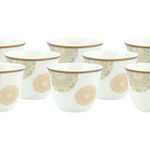 La Mesa fayrouz and gold porcelain coffee cups set 12 pcs 90ml image number 3