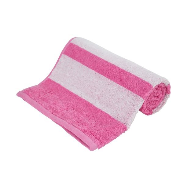 Hand Towel 50X100Cm Egyption Strips Cotton Pink image number 0