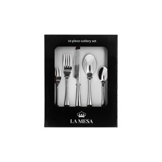 La Mesa silver stainless steel cutlery set 20 pc