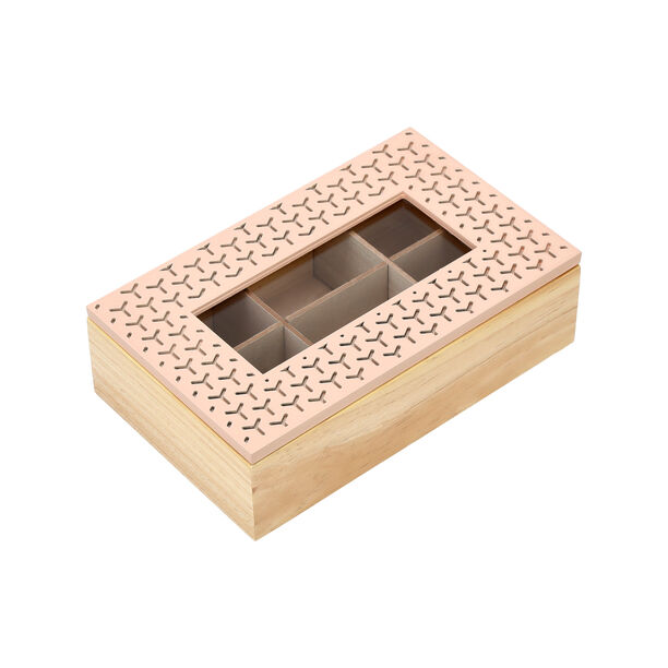 Tea Box 6 Sections beige and Orange image number 0
