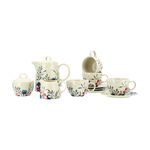 Off white stoneware English tea cups set 11 pcs image number 1