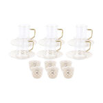 Dallaty white with gold patterns Tea and coffee cups set 18 pcs image number 1