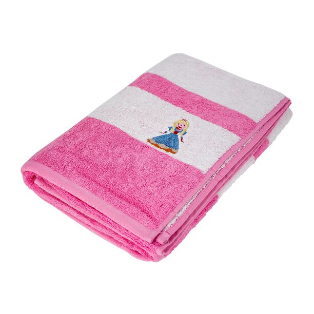 Bath Towel With Stripes Cotton Pink image number 1