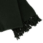 Cotton Knitted Throw Dark Green image number 3