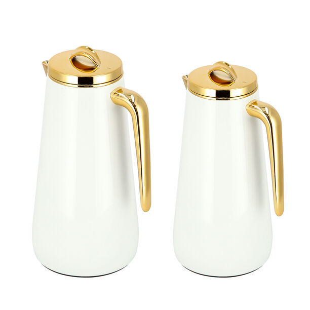 Dallaty Eve set of 2 steel vacuum flask white & gold image number 3
