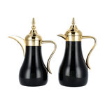 Dallaty gold and black steel flask 1L + 700ml 2 pcs image number 0