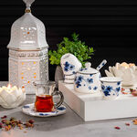 La Mesa blue porcelain and glass tea and coffee cups set 21 pcs image number 0