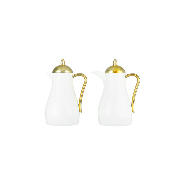 Dallaty white and gold plastic flask 1L 2 pcs image number 1