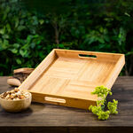 Dallaty natural bamboo serving tray 37.8*37.8*5 cm image number 5