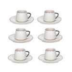 Dallaty silver and white porcelain Turkish coffee cups set 12 pcs image number 0