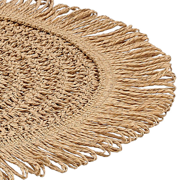 La Mesa brown plate mat with crochet 1 pc 34cm image number 2
