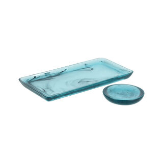 5 Piece Homez Bath Set Transparent Blue