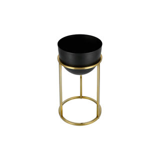 Planter Black On Gold Stand
