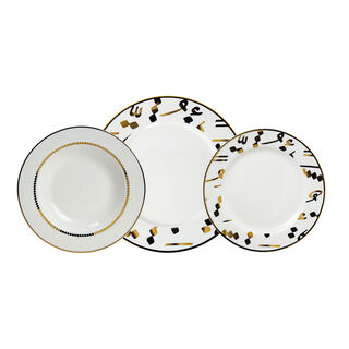 La Mesa white/gold porcelain 18 pc dinner set