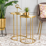2 Pcs Nested Table Gold image number 0
