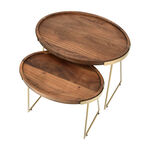 Wooden Oval Side Table Set 2 Pieces image number 2