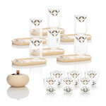 Dallaty beige glass and porcelain Saudi coffee and tea cups set 21 pcs image number 4