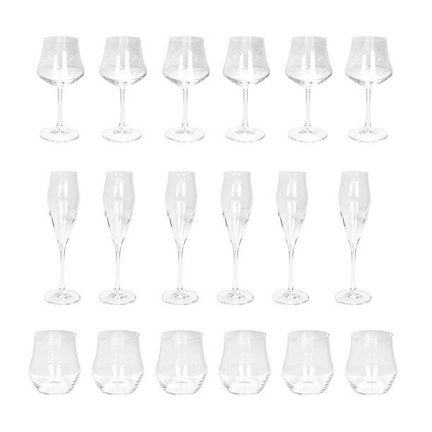 RCR transparent crystal glasses set of 18 pc image number 1