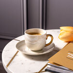 La Mesa beige marble Turkish coffee cups set 12 pcs image number 0