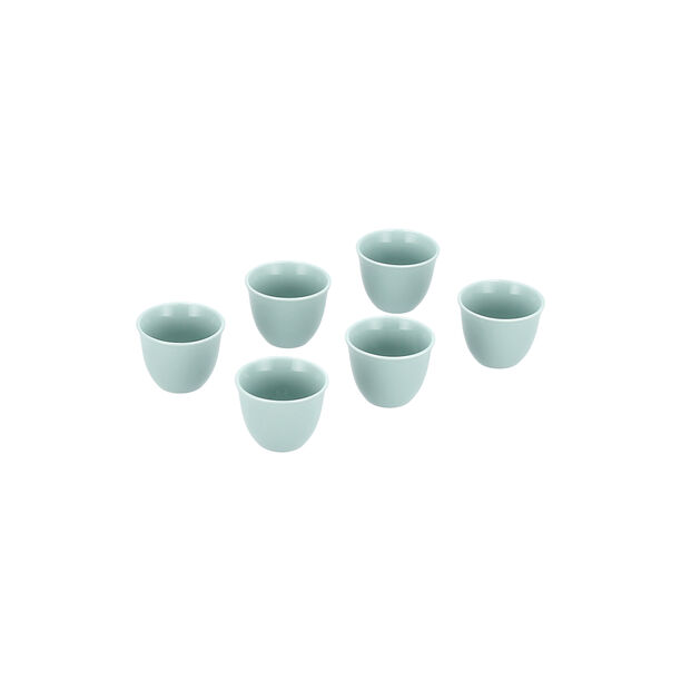 Dallaty light green glass and porcelain Tea and coffee cups set 18 pcs image number 4