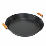 Non Stick Round Wok Pan With Wood Handle Dia:38cm Black image number 1