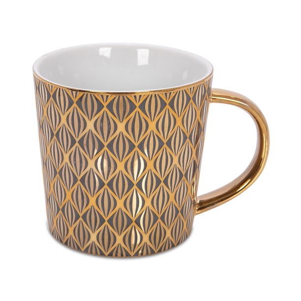Porcelain Mug Electroplating Grey/Gold 420Ml image number 0