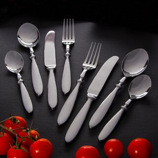 La Mesa silver stainless steel cutlery set 16