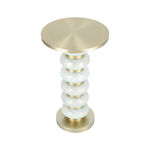 Drink Tablewhite Glass Base Brass Gold Top 30 *51 cm image number 3